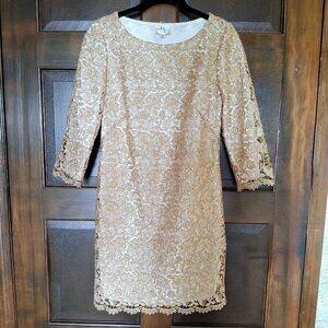Milly of New York Gold Lace Liana Dress Size 2